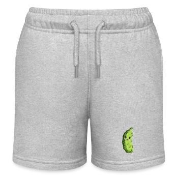 Cuddly Cucumber Cartoon - Kids Organic Sweat Shorts by Stanley/Stella - heather grey - Front