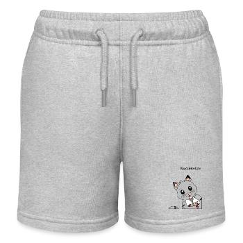 "Sweet tooth" - cat having breakfast - Kids Organic Sweat Shorts by Stanley/Stella - heather grey - Front