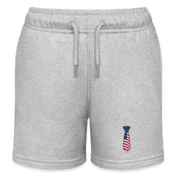 American flag tie patriotic design - Kids Organic Sweat Shorts by Stanley/Stella - heather grey - Front