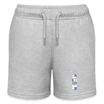 Un quart est composé à 25 % de géométrie du cercle du quadrant bleu - Short de jogging enfant bio Stanley/Stella - gris chiné - Devant