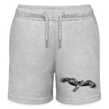 Eleganter fliegender Falke - Kinder Organic Joggingshorts Mini Bolter von Stanley/Stella - Grau meliert - Vorne
