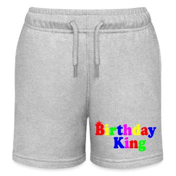 Birthday king - Pantalón corto deportivo infantil orgánico de Stanley/Stella - gris jaspeado - delante