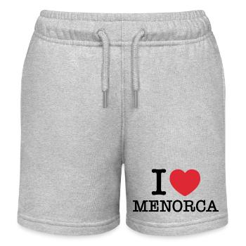 J’aime Minorque | Minorque | I Heart Minorque | Espagne - Short de jogging enfant bio Stanley/Stella - gris chiné - Devant