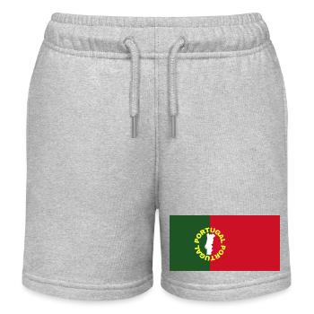 Portugal in Portuguese Flag Colors - Kids Organic Sweat Shorts by Stanley/Stella - heather grey - Front