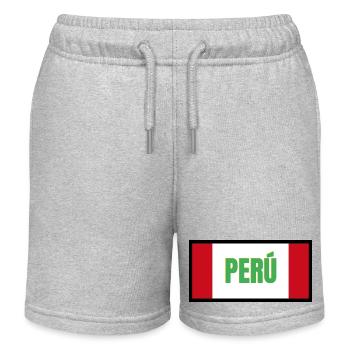 Farben der peruanischen Flagge - Kinder Organic Joggingshorts Mini Bolter von Stanley/Stella - Grau meliert - Vorne