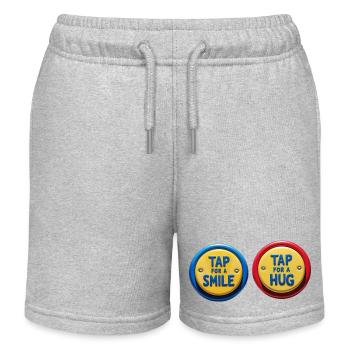 Tap for a smile - Kids Organic Sweat Shorts by Stanley/Stella - heather grey - Front