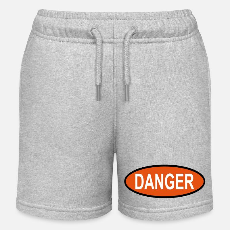 danger - Short de jogging enfant bio Stanley/Stella - gris chiné