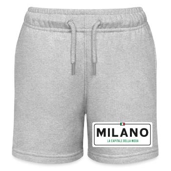 Ortsschild von Mailand - Kinder Organic Joggingshorts Mini Bolter von Stanley/Stella - Grau meliert - Vorne