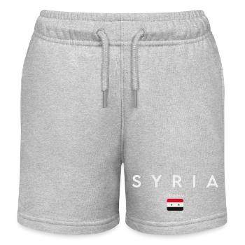 Drapeau de la Syrie, fierté syrienne - Short de jogging enfant bio Stanley/Stella - gris chiné - Devant