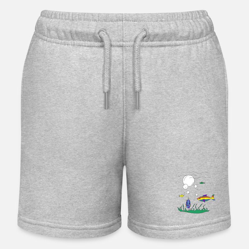 Poissons dans la mer - Short de jogging enfant bio Stanley/Stella - gris chiné