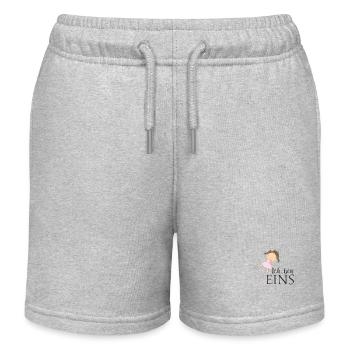 1. Geburtstag, eins, erster, Birthday, Prinzessin - Kinder Organic Joggingshorts Mini Bolter von Stanley/Stella - Grau meliert - Vorne