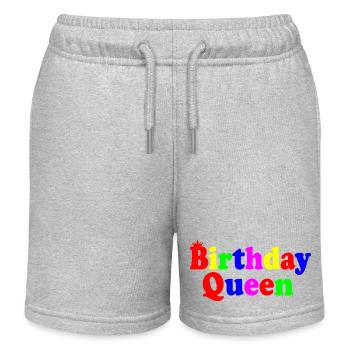 Birthday queen - Pantalón corto deportivo infantil orgánico de Stanley/Stella - gris jaspeado - delante