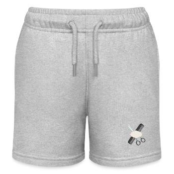 Friseurschere mit Kamm und Etikette - Kinder Organic Joggingshorts Mini Bolter von Stanley/Stella - Grau meliert - Vorne