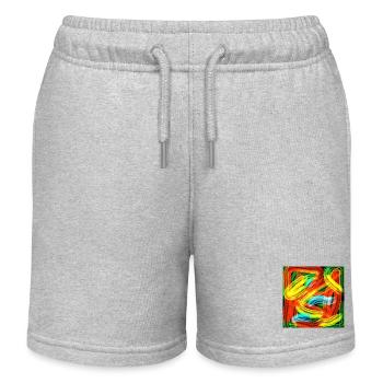 Color Stripes - Kids Organic Sweat Shorts by Stanley/Stella - heather grey - Front