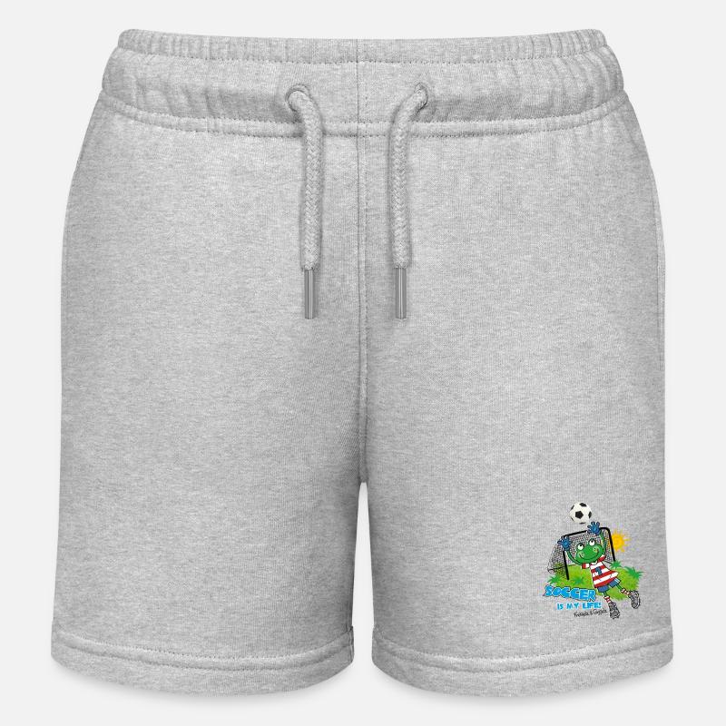 Le football, c’est ma vie - Short de jogging enfant bio Stanley/Stella - gris chiné
