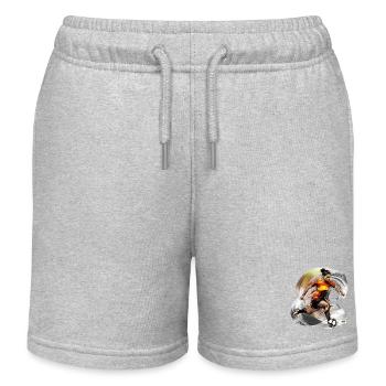 Soccer Player - Dynamic Graphic for Women - Kids Organic Sweat Shorts by Stanley/Stella - heather grey - Front