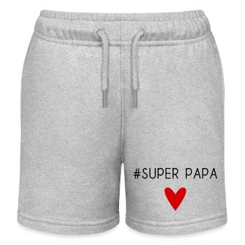 SUPER PAPA. PAPA. FÊTE DES PÈRES. BONNE FÊTE PAPA. - Short de jogging enfant bio Stanley/Stella - gris chiné - Devant