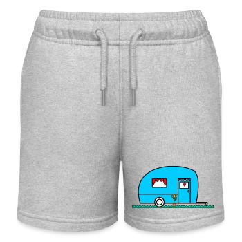 CARAVANE. VAN. CAMPING CAR. CAMPING. ETE. HUMOUR. - Short de jogging enfant bio Stanley/Stella - gris chiné - Devant
