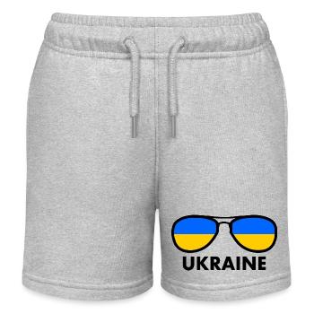 Ukraine - Short de jogging enfant bio Stanley/Stella - gris chiné - Devant