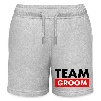 Team groom - Kids Organic Sweat Shorts by Stanley/Stella - heather grey - Front