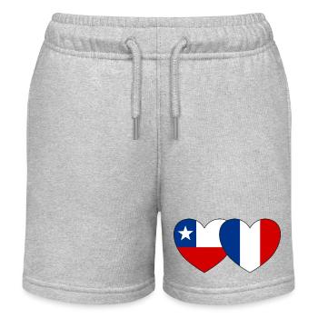 Chili France Flag Coeur - Short de jogging enfant bio Stanley/Stella - gris chiné - Devant