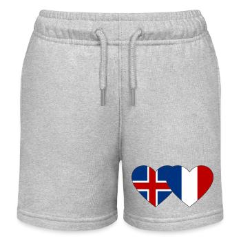 Islande France Flag Coeur - Short de jogging enfant bio Stanley/Stella - gris chiné - Devant