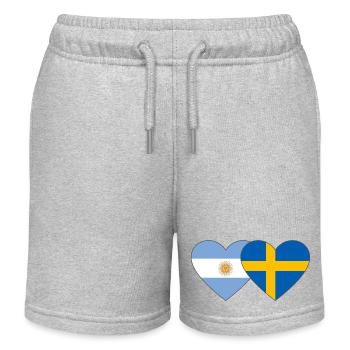 Coeur de drapeau Argentine Suède - Short de jogging enfant bio Stanley/Stella - gris chiné - Devant