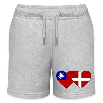 Taiwan Danemark Flag Heart - Short de jogging enfant bio Stanley/Stella - gris chiné - Devant