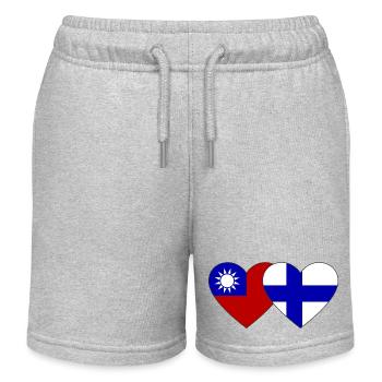 Taiwan Finlande Flag Heart - Short de jogging enfant bio Stanley/Stella - gris chiné - Devant