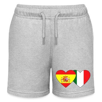 Espagne Italie Flag Coeur - Short de jogging enfant bio Stanley/Stella - gris chiné - Devant