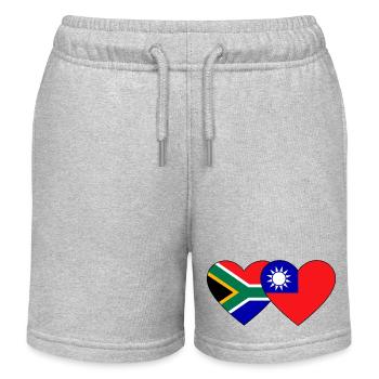 Afrique du Sud Taiwan Flag Heart - Short de jogging enfant bio Stanley/Stella - gris chiné - Devant