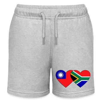 Taïwan Afrique du Sud Flag Heart - Short de jogging enfant bio Stanley/Stella - gris chiné - Devant