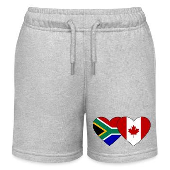 Südafrika Kanada Flagge Herz - Kinder Organic Joggingshorts Mini Bolter von Stanley/Stella - Grau meliert - Vorne