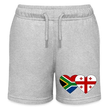 Südafrika georgien Flagge Herz - Kinder Organic Joggingshorts Mini Bolter von Stanley/Stella - Grau meliert - Vorne