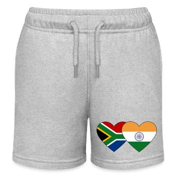 Südafrika Indien Flagge Herz - Kinder Organic Joggingshorts Mini Bolter von Stanley/Stella - Grau meliert - Vorne