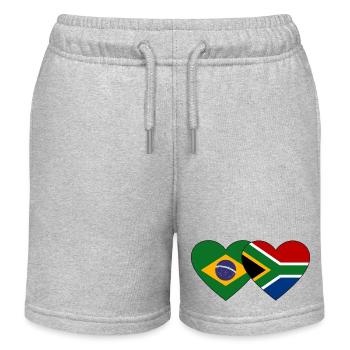 Brésil Afrique du Sud Flag Heart - Short de jogging enfant bio Stanley/Stella - gris chiné - Devant