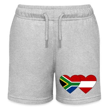 Afrique du Sud Autriche Flag Heart - Short de jogging enfant bio Stanley/Stella - gris chiné - Devant