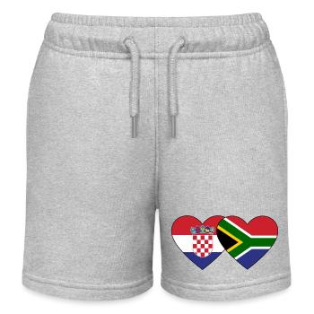 Kroatien Südafrika Flagge Herz - Kinder Organic Joggingshorts Mini Bolter von Stanley/Stella - Grau meliert - Vorne