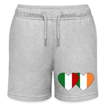 Italie Irlande Flag Heart - Short de jogging enfant bio Stanley/Stella - gris chiné - Devant