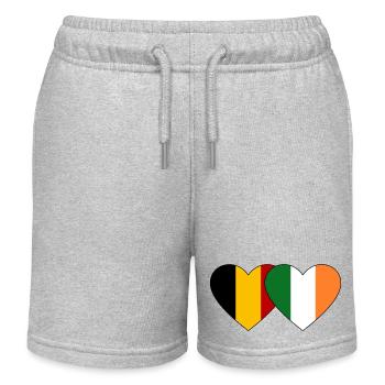 Belgique Irlande Flag Heart - Short de jogging enfant bio Stanley/Stella - gris chiné - Devant