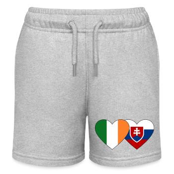 Irland Slowakei Flagge Herz - Kinder Organic Joggingshorts Mini Bolter von Stanley/Stella - Grau meliert - Vorne