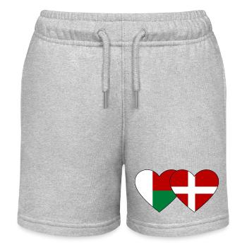Madagascar Danemark Drapeau du Cœur - Short de jogging enfant bio Stanley/Stella - gris chiné - Devant