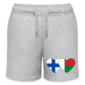 Finlande Madagascar Drapeau du Cœur - Short de jogging enfant bio Stanley/Stella - gris chiné - Devant