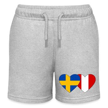 Schweden Peru Herz Flagge - Kinder Organic Joggingshorts Mini Bolter von Stanley/Stella - Grau meliert - Vorne