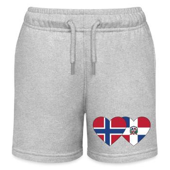 Norvège République dominicaine Flag Heart - Short de jogging enfant bio Stanley/Stella - gris chiné - Devant