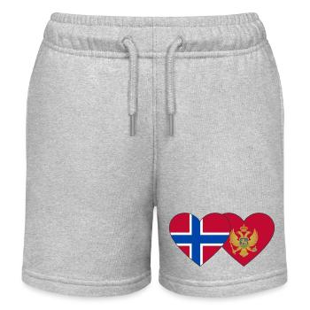 Norwegen Montenegro Flagge - Kinder Organic Joggingshorts Mini Bolter von Stanley/Stella - Grau meliert - Vorne