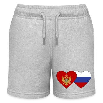 Monténégro Drapeau de la Russie - Short de jogging enfant bio Stanley/Stella - gris chiné - Devant