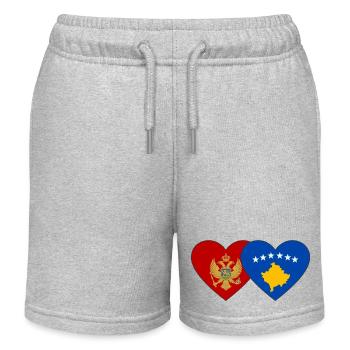 Montenegro Kosovo Flag - Kids Organic Sweat Shorts by Stanley/Stella - heather grey - Front