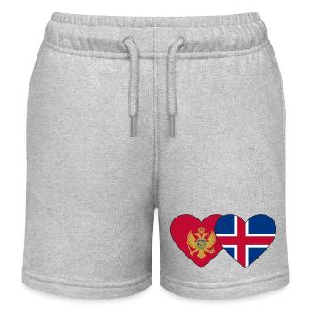 Montenegro Island Flagge - Kinder Organic Joggingshorts Mini Bolter von Stanley/Stella - Grau meliert - Vorne