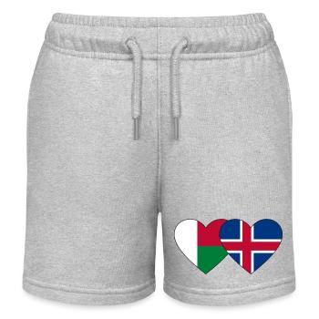 Madagascar Islande Flag Coeur - Short de jogging enfant bio Stanley/Stella - gris chiné - Devant